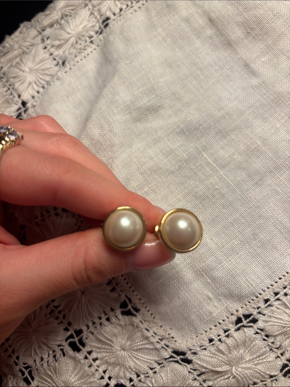 Napier screw back pearl earrings